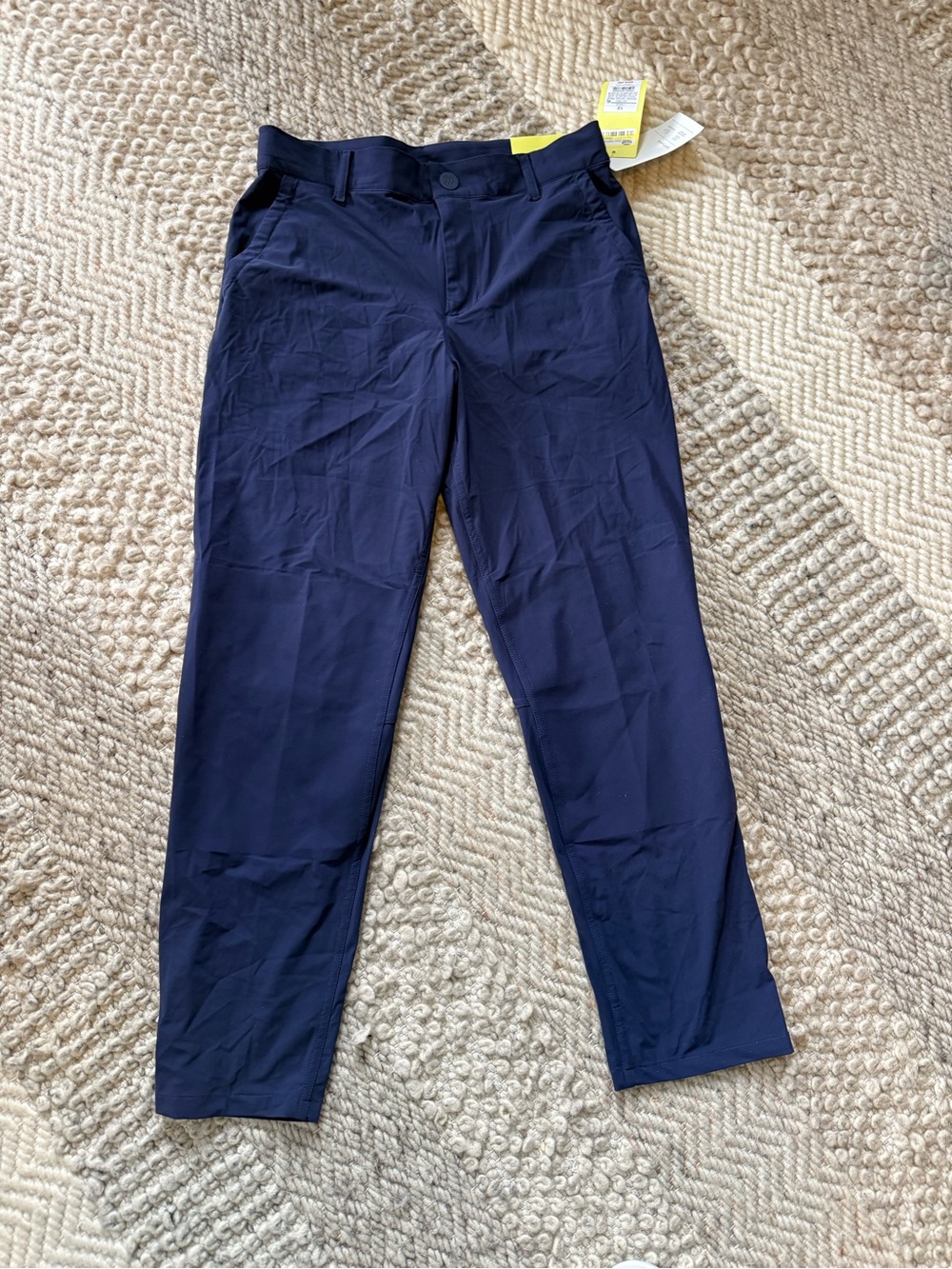 all in motion navy blue kids casual pants 12 adj waist moisture wicking golf